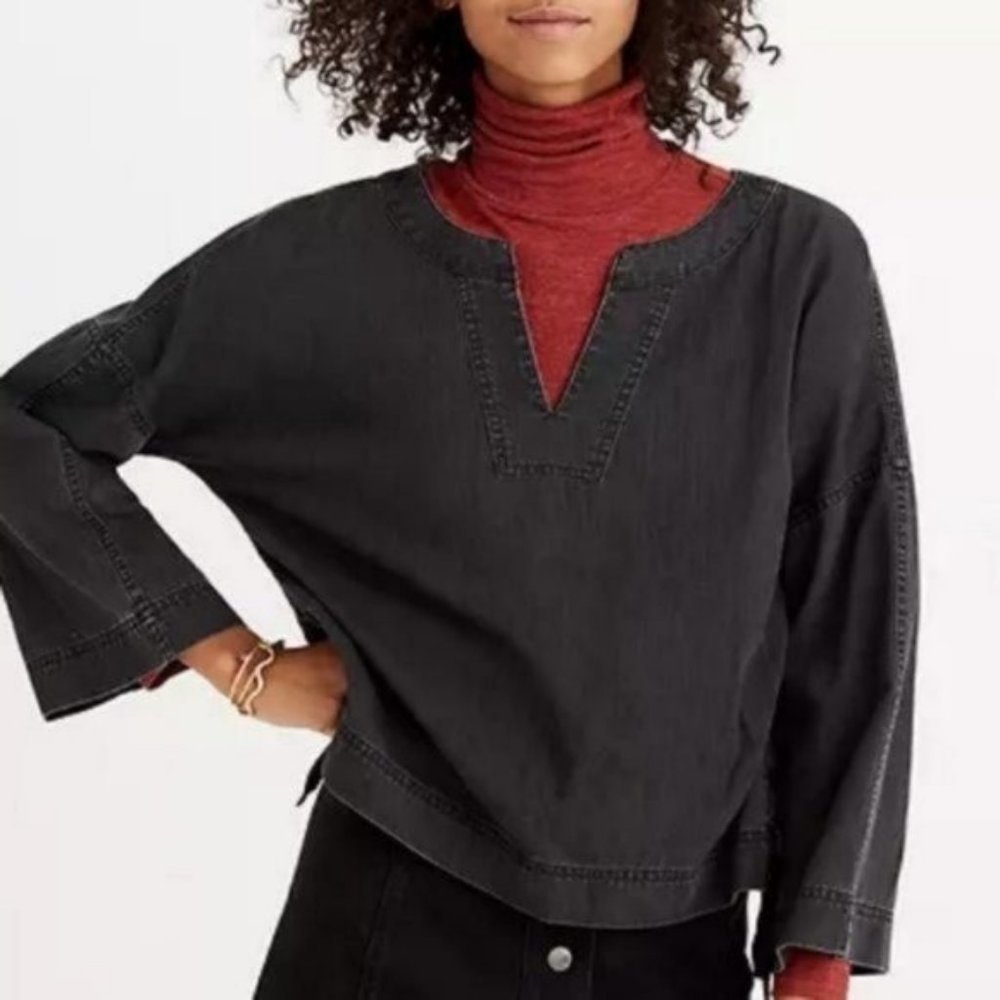Madewell Denim Charcoal Black Top
